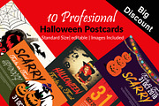 Halloween Postcard Bundle 10 Pieces