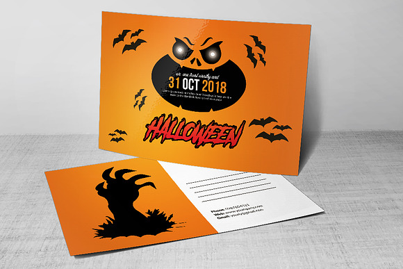 Halloween Postcard Bundle 10 Pieces in Postcard Templates - product preview 2