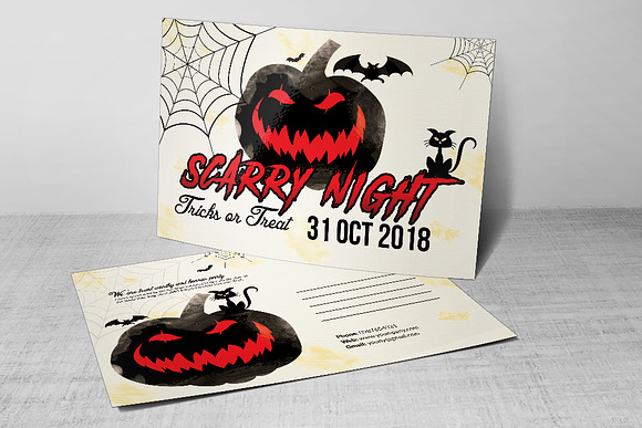 Halloween Postcard Bundle 10 Pieces in Postcard Templates - product preview 5