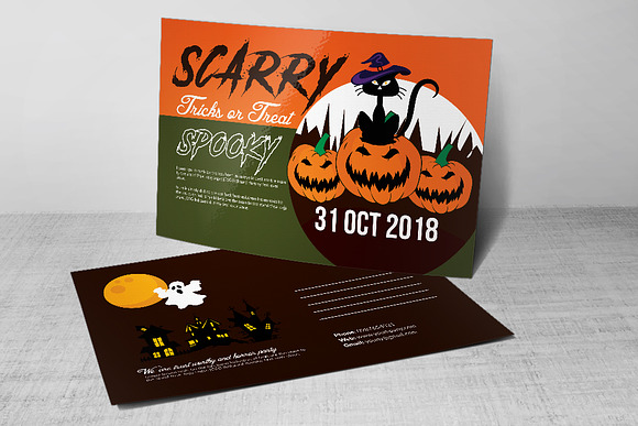 Halloween Postcard Bundle 10 Pieces in Postcard Templates - product preview 8