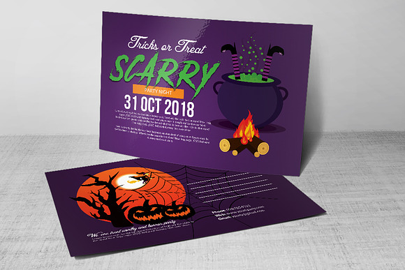 Halloween Postcard Bundle 10 Pieces in Postcard Templates - product preview 9