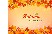 Autumn Banner With Colorful Leaves
