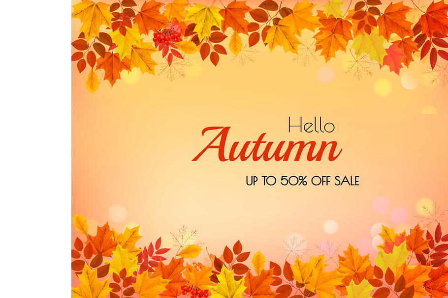 Autumn Banner With Colorful Leaves in Illustrations - product preview 8