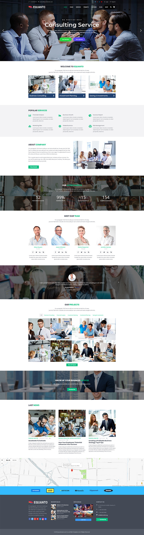 Equanto - Corporate & Business Theme in WordPress Business Themes - product preview 1