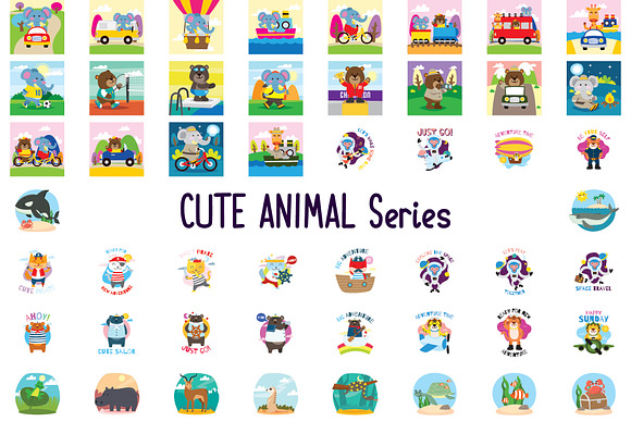 150 Cute Animals Clipart + Bonus in Illustrations - product preview 1