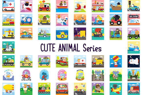 150 Cute Animals Clipart + Bonus in Illustrations - product preview 3