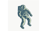 Astronaut Floating in Space Scratchb