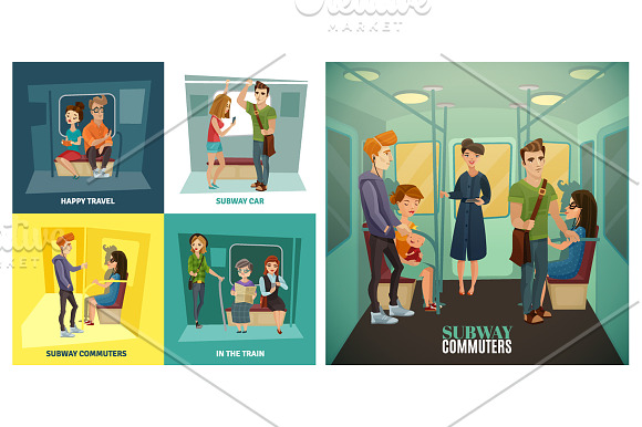 Subway People Set in Illustrations - product preview 2