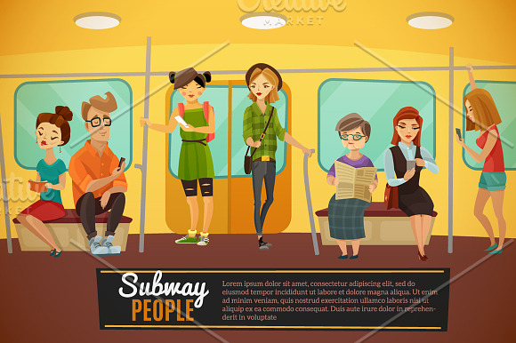 Subway People Set in Illustrations - product preview 4