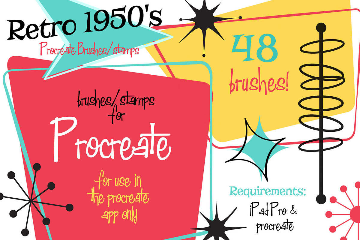 Procreate Midcentury Shapes Brushes in Add-Ons - product preview 8
