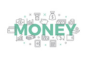 MONEY Concept with icons and signs