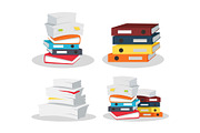 Set of Document Stacks Vector on