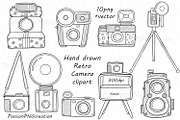 Hand drawn Retro Camera Clipart