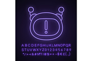 Chatbot notification neon light icon
