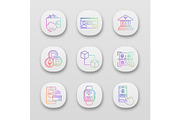 E-payment app icons set
