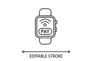 Smartwatch NFC payment linear icon