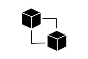Blockchain technology glyph icon