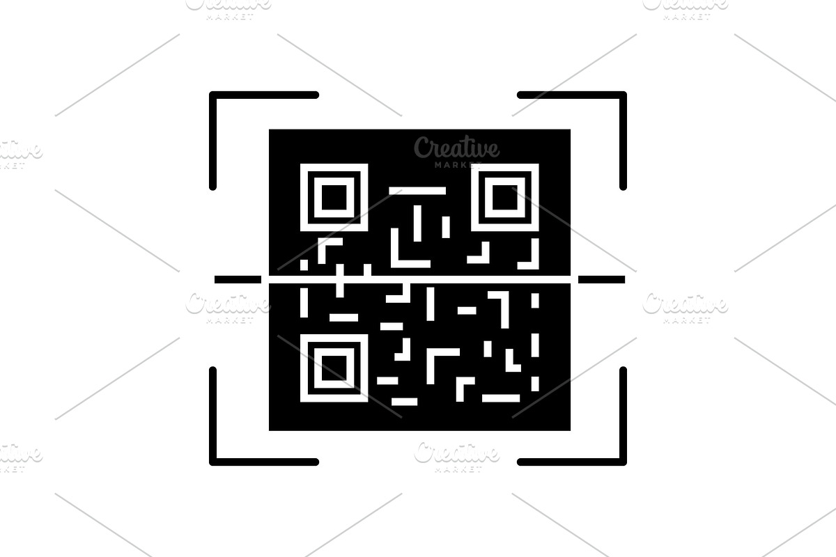 QR code scanner glyph icon in Icons - product preview 8
