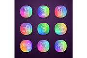 NFC payment app icons set