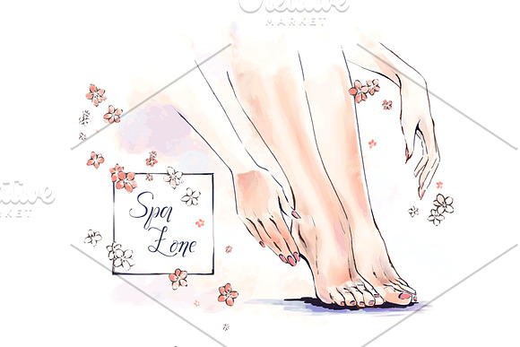  illustration body care, spa salon  in Illustrations - product preview 1