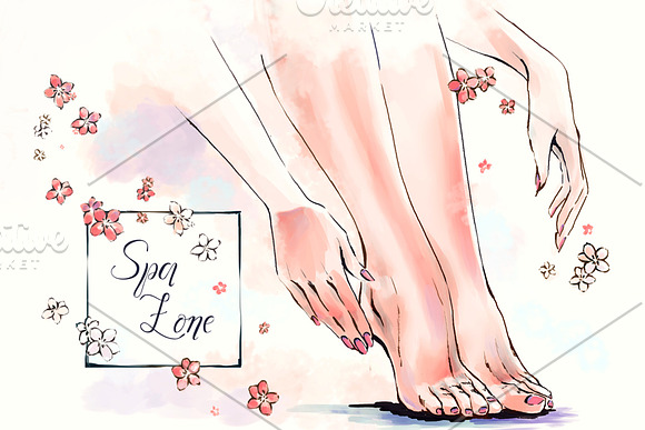  illustration body care, spa salon  in Illustrations - product preview 2