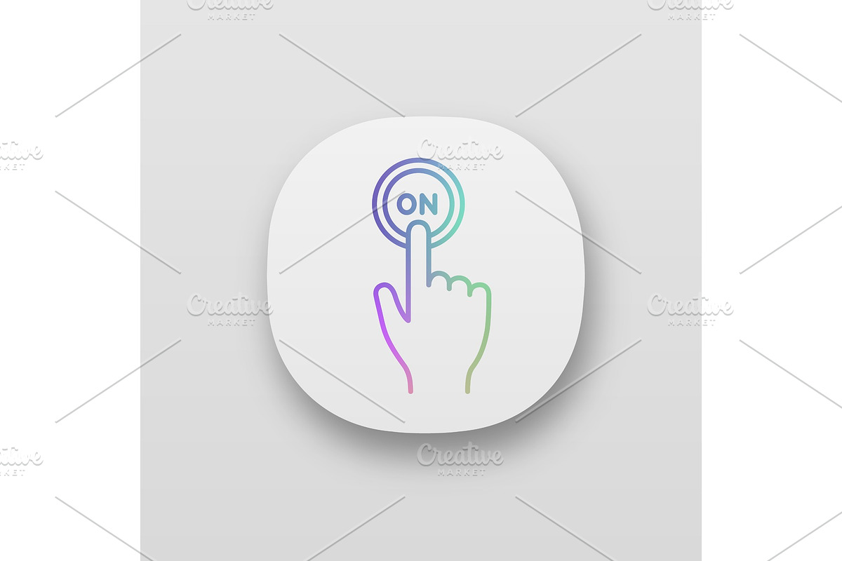 Turn on button click app icons set in Icons - product preview 8