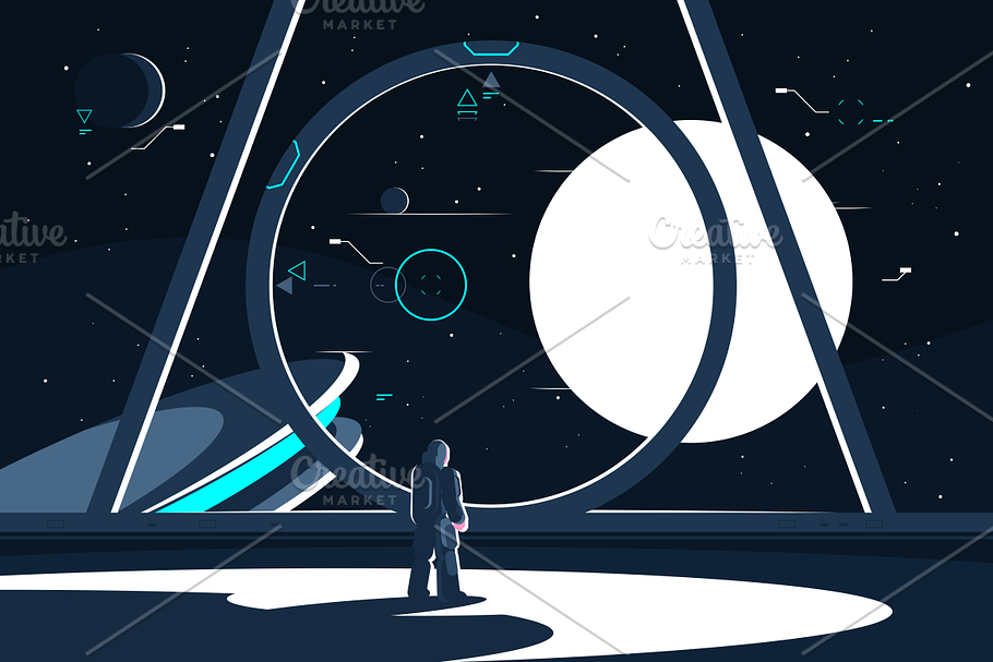 Astronaut in space station in Illustrations - product preview 8