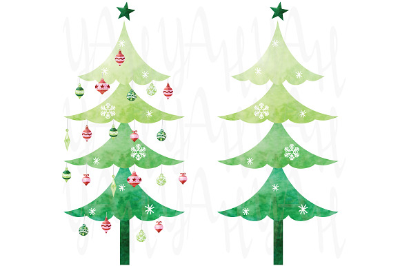 Watercolor Christmas Ornament Set in Illustrations - product preview 2