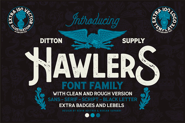 Hawlers Font Family + Extras