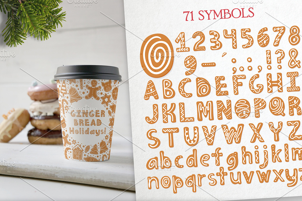 Gingerbread Christmas color SVG font in Christmas Fonts - product preview 8