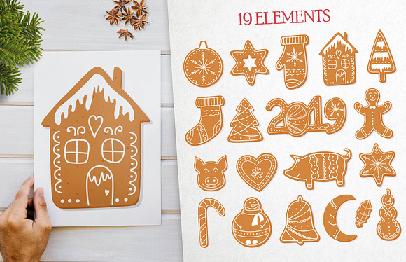 Gingerbread Christmas color SVG font in Christmas Fonts - product preview 4