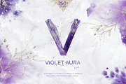 Violet Aura - watercolor design kit