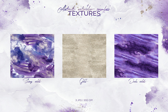 Violet Aura - watercolor design kit in Illustrations - product preview 18