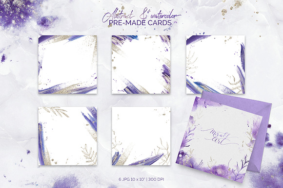 Violet Aura - watercolor design kit in Illustrations - product preview 22