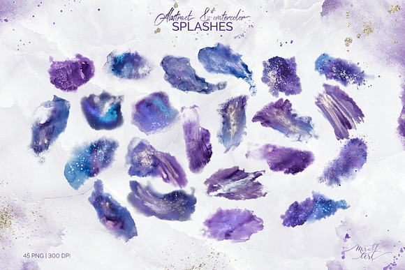 Violet Aura - watercolor design kit in Illustrations - product preview 23