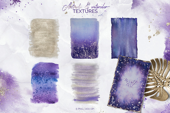Violet Aura - watercolor design kit in Illustrations - product preview 27