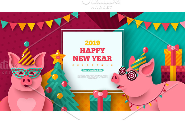 New Year carnival pigs