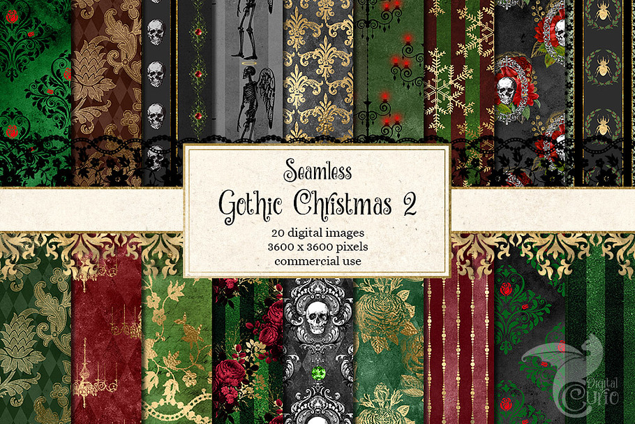 Gothic Christmas Digital Paper 2