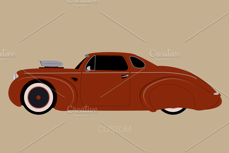 custom hot rod fully editable in Illustrations - product preview 8