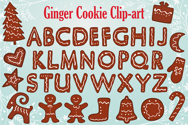 Gingerbread Alphabet Clipart