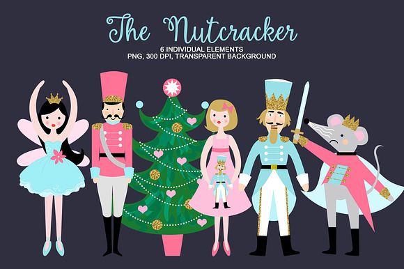 Nutcracker Clipart, Christmas Ballet in Illustrations - product preview 1