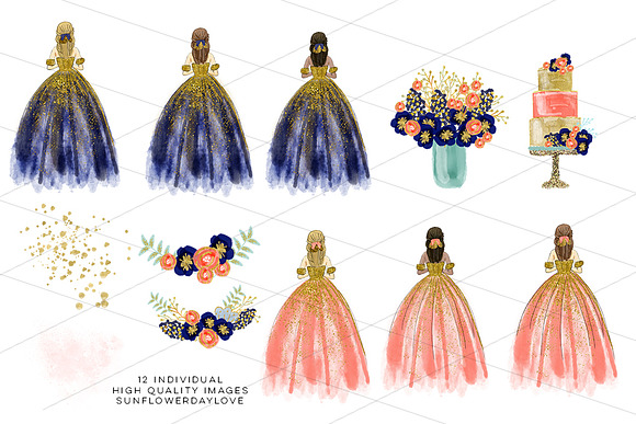 Princess Clipart in Illustrations - product preview 1