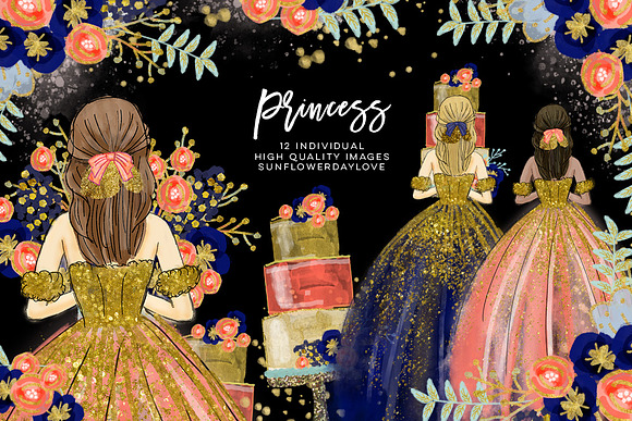 Princess Clipart in Illustrations - product preview 2