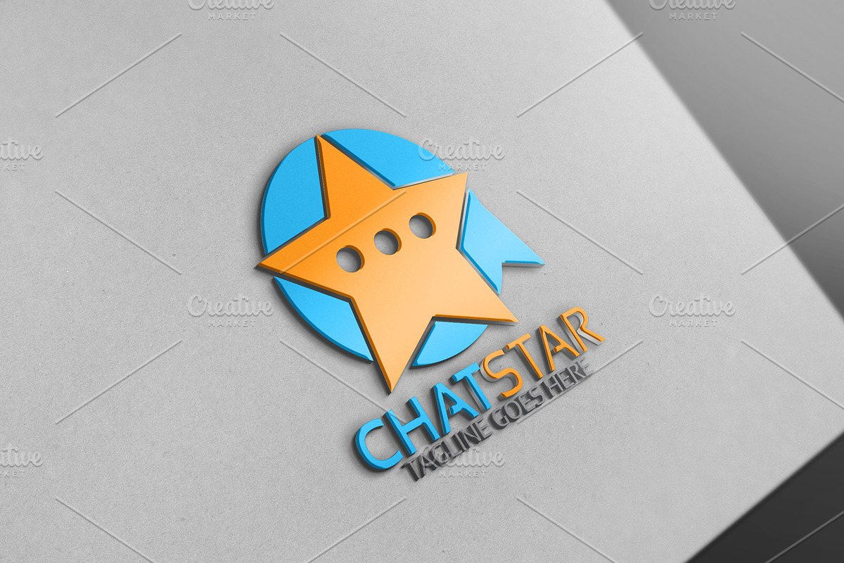 Star Chat Logo in Logo Templates - product preview 8