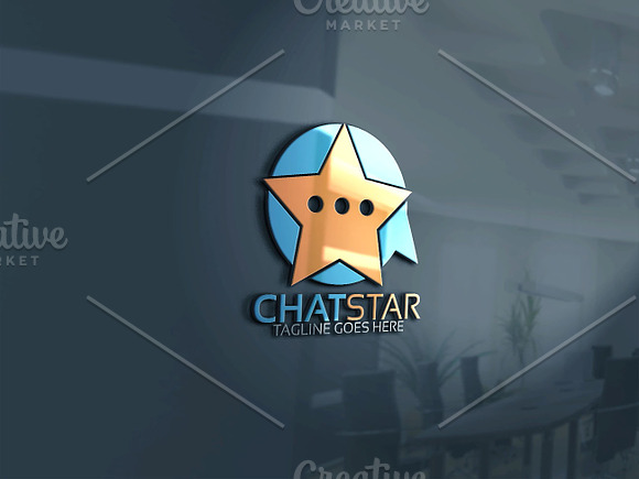 Star Chat Logo in Logo Templates - product preview 1