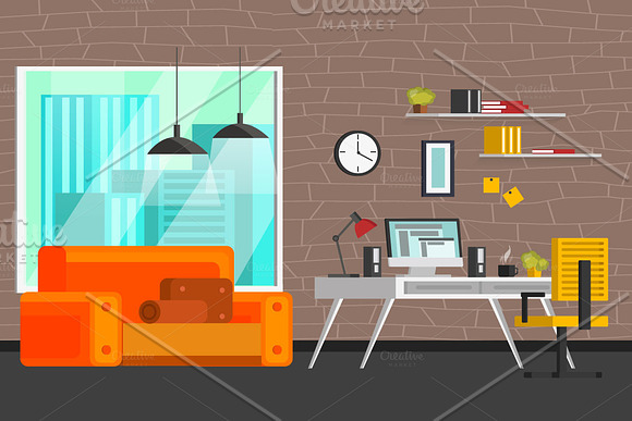 Set of living room furniture in Illustrations - product preview 4