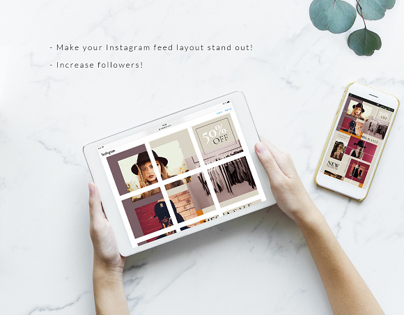 Instagram PUZZLE template - Elegant in Instagram Templates - product preview 4