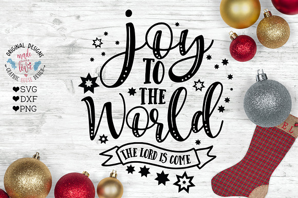 Joy To the World Cut File in Illustrations - product preview 1