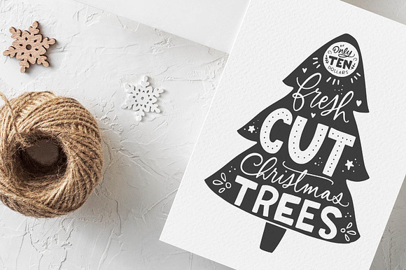 Christmas Farmhouse Lettering Kit 2 in Graphics - product preview 4