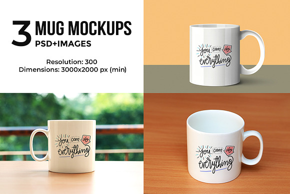 3 Mug Mock-ups in Print Mockups - product preview 6